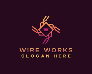 Wire - Cybersecurity Tech Software logo design