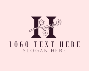 Dermatology - Flower Plant Letter H logo design