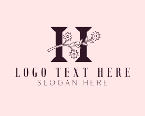 Flower - Flower Plant Letter H logo design