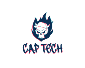 Cap - Skull Cap Horns logo design