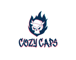 Skull Cap Horns logo design