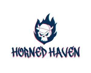 Skull Cap Horns logo design