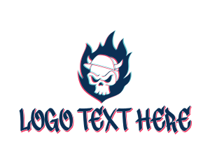 Gaming - Skull Cap Horns logo design