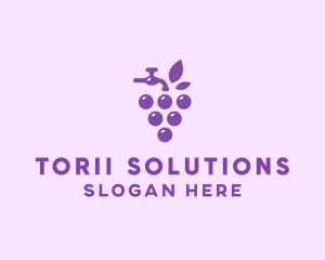 Faucet Grape Juice logo design