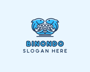 Salmon - Symmetrical Aquatic Fish logo design