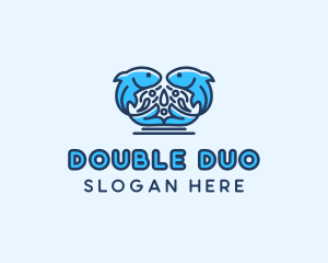 Twins - Symmetrical Aquatic Fish logo design