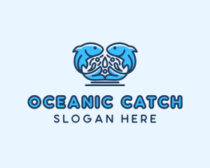 Fish - Symmetrical Aquatic Fish logo design