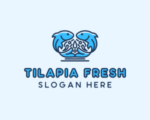 Tilapia - Symmetrical Aquatic Fish logo design