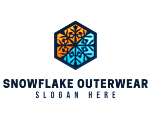 Fire Ice Snowflake logo design