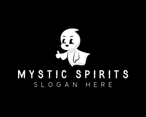 Paranormal - Cute Ghost Spirit logo design