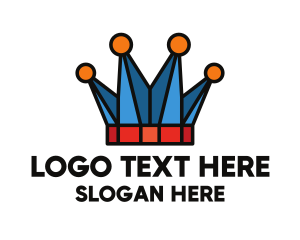 Expensive - Modern Polygon Crown logo design