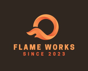 Flame - Heating Flame Letter O logo design