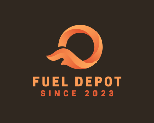 Gasoline - Heating Flame Letter O logo design