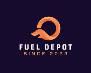 Gasoline - Heating Flame Letter O logo design