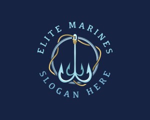 Marine Fishing Hook logo design