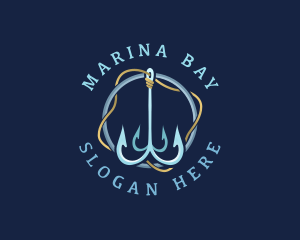 Seaport - Marine Fishing Hook logo design