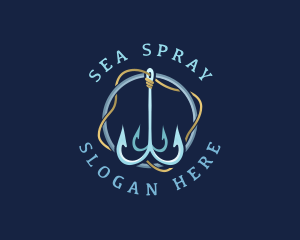 Marine Fishing Hook logo design