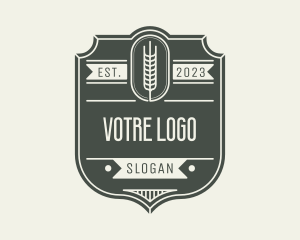 Agriculture - Shield Wheat Farming logo design