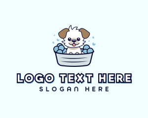 Dog Puppy Bath logo design