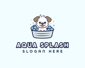 Bathing - Dog Puppy Bath logo design