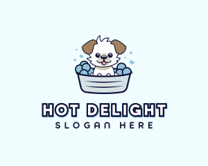 Dog Puppy Bath logo design