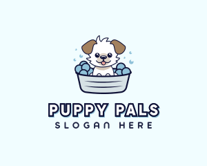 Dog Puppy Bath logo design