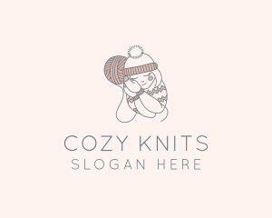 Winter Crochet Girl  logo design