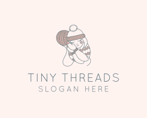 Winter Crochet Girl  logo design