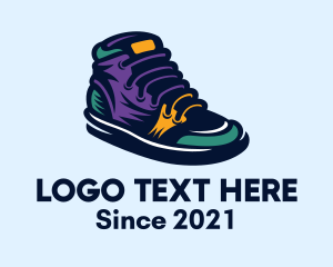 Rubber Shoes - Colorful Sneakers Shoes logo design