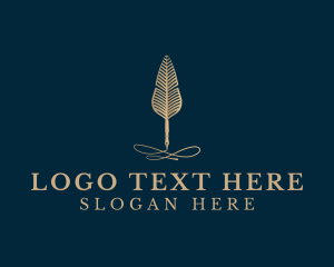 Poem - Elegant Quill Pen logo design