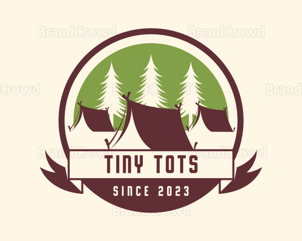 Forest Camping Tent Logo