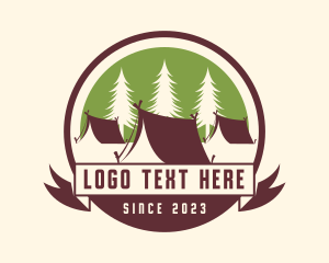 Tipi - Forest Camping Tent logo design