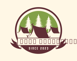 Campsite - Forest Camping Tent logo design