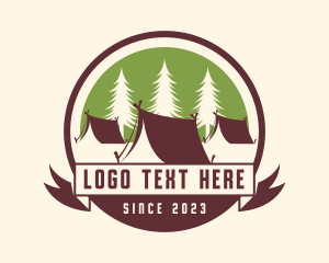 Hut - Forest Camping Tent logo design