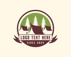 Tent - Forest Camping Tent logo design