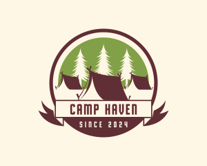 Tent - Forest Camping Tent logo design