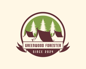 Forest Camping Tent logo design