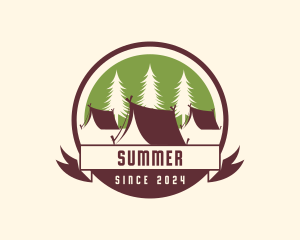 Forest Camping Tent logo design