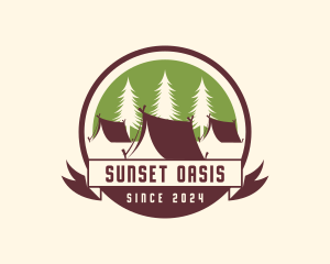 Forest Camping Tent logo design