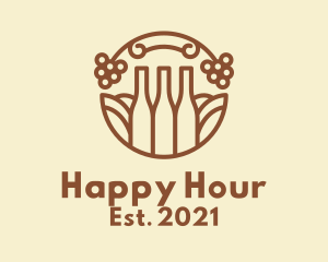 Line Art Liquor Bottle logo design