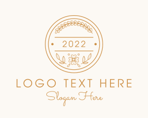 Floral Leaf Badge Logo