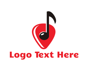 Classic Music - Guitar Pick Note logo design