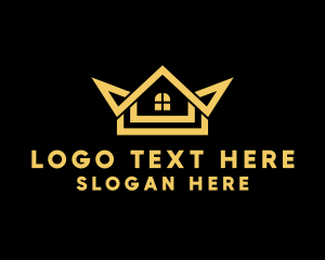 Roofing - Gold Realty Crown logo design