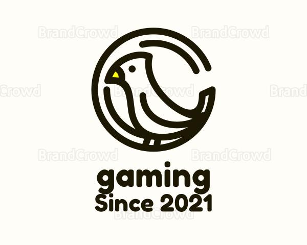 Chickadee Bird Monoline Logo