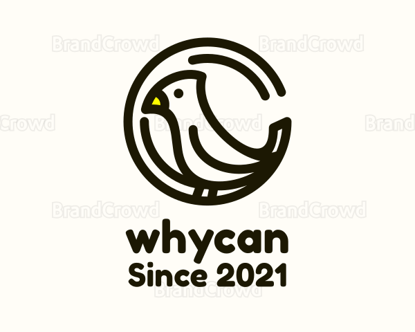 Chickadee Bird Monoline Logo