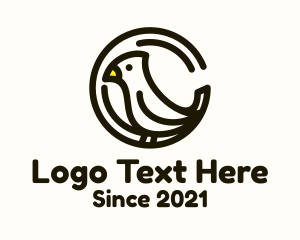 Zoo - Chickadee Bird Monoline logo design