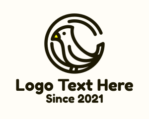 Bird - Chickadee Bird Monoline logo design