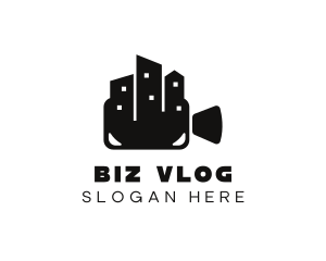 Vlog - Building Video Camera logo design