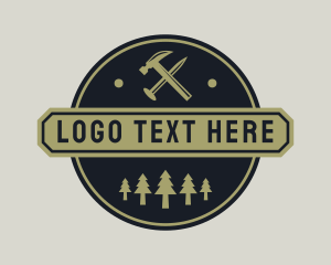 Lumber - Hammer Nail Carpentry logo design