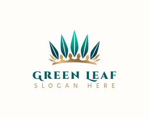 Natural Leaf Crown logo design